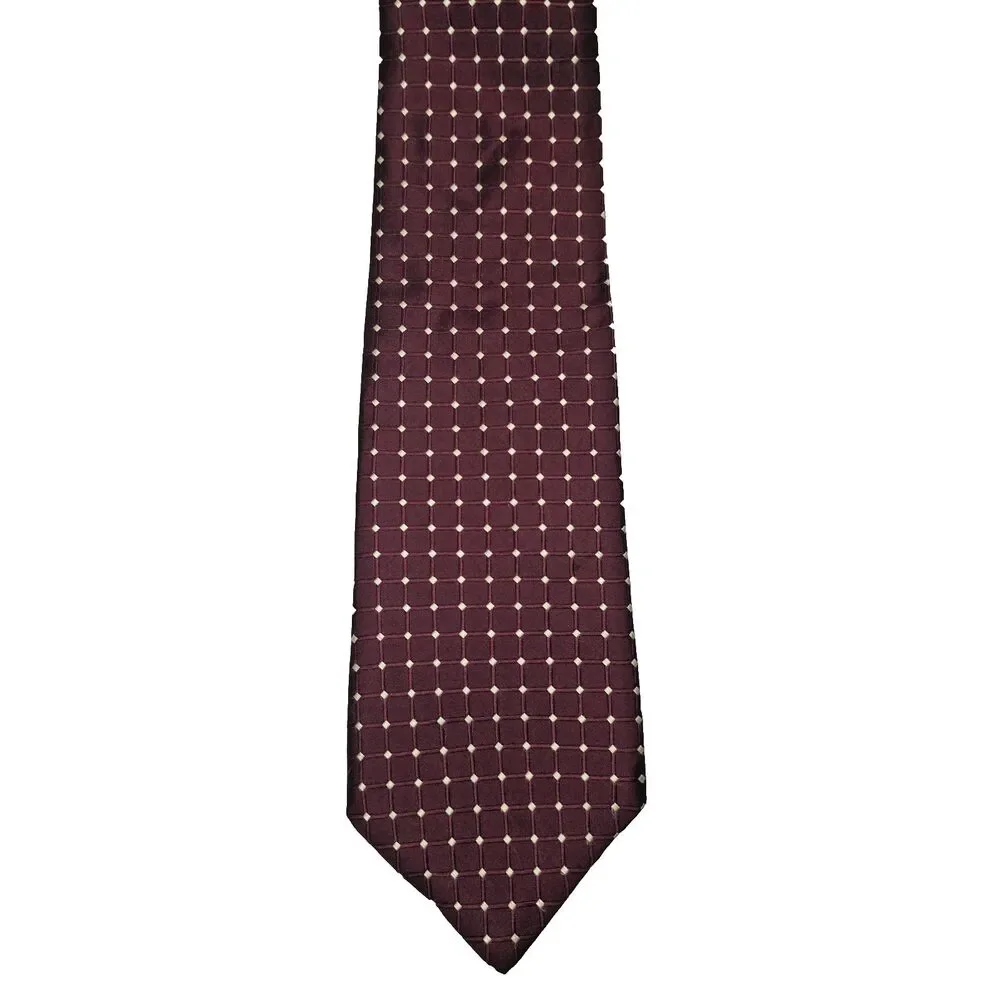 Jos A Bank Executive Collection Silk Tie Red Geometric Polka Dot Neck Tie